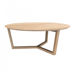 Ethnicraft Oak Tripod Coffee Table - W96/D96/H36cm – Solid Oak